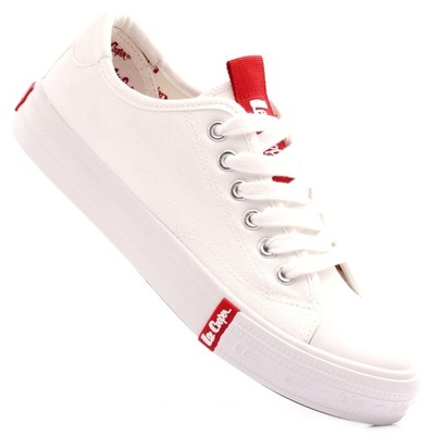 TRAMPKI BUTY DAMSKIE TENISÓWKI KLASYCZNE BIAŁE LEE COOPER 2239L 41