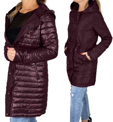 Kurtka Parka Damska Plus Size Dwustronna Pikowana