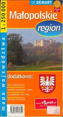 Małopolskie mapa województwa 1:250 000, praca zbiorowa