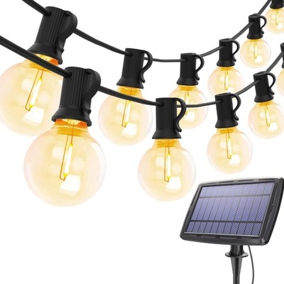 GIRLANDA SOLARNA OGRODOWA NA BALKON TARAS LAMPKI PROGRAMATOR ŻARÓWKI 10 LED