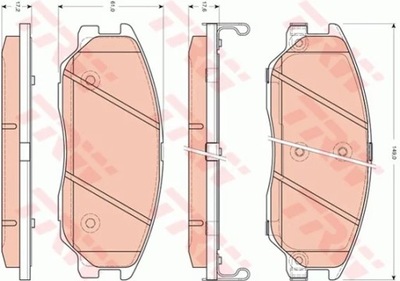 TRW GDB3412 PADS BRAKE SSANGYONG RODIUS 2,7XDI  