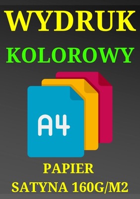 Druk Wydruk kolorowy A4 Papier Satyna 160g/m 5 stron