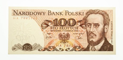 100 ZŁOTYCH 1.06.1979, seria HA st.1