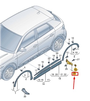 Audi q4 e-tron rear left wheel спойлер 89a853833a фото №1