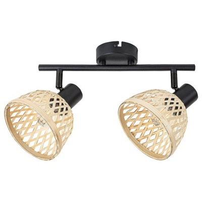 Rattanowa lampa reflektorowa dwupunktowa