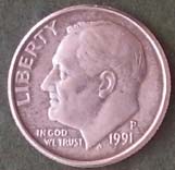 USA - one dime - 10 cent 1991 P