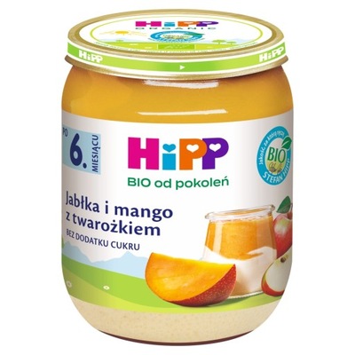 HiPP BIO Jabłka i mango z twarożkiem, 160 g