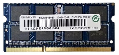 PAMIĘĆ RAM RAMAXEL 8GB DDR3L 1,35V 1600MHZ SODIMM