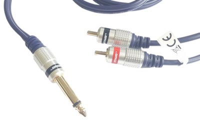 Przyłącze 2 x RCA CHINCH wtyk JACK 6,3 MONO 15m