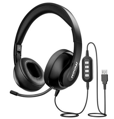 MPOW BH224A Słuchawki przewodowe USB AUX z mikrofonem Call Center Skype