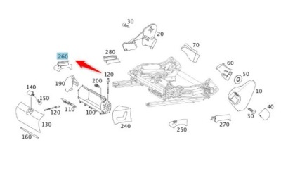Заглушка пластик напрямна mercedes w211 wew. права перед a2119192620 9051 фото №1