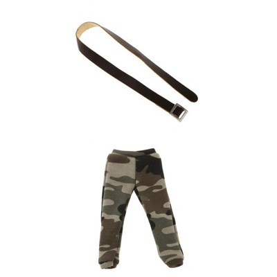 Men's casual trousers in 1:6 scale with a belt