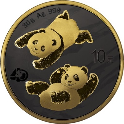 Chiny 10 juanów Panda 30 g Ag.999 2022 GN