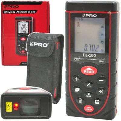 DALMIERZ LASEROWY CYFROWY MIERNIK ODLEGŁÓŚCI 100m PRO DL100