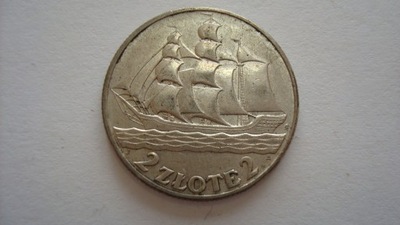 Moneta 2 złote Żaglowiec 1936 stan 2