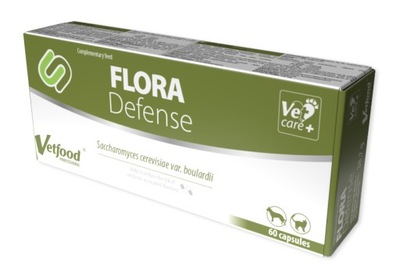 Flora Defense 60 kapsułek PROBIOTYK na biegunkę dla psa i kota VETFOOD