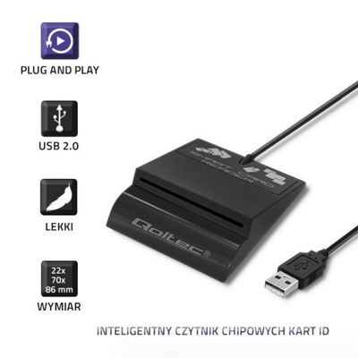 QOLTEC КАРДРІДЕР ЧІПОВИХ КАРТ ID СМАРТ | SCR-0636 | USB ТИП C