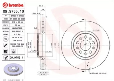 ДИСК ТОРМОЗНОЙ 319MM