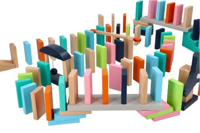 Zabawki dla dzieci Drewniane domino do układania