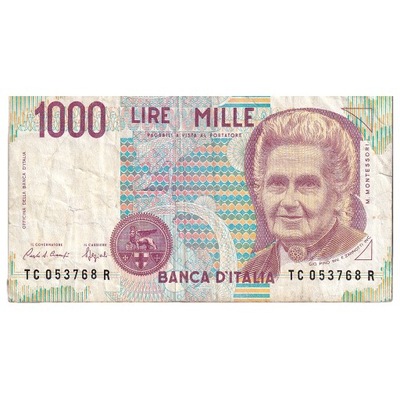 Banknot, Włochy, 1000 Lire, 1990-1993, KM:114a, VF