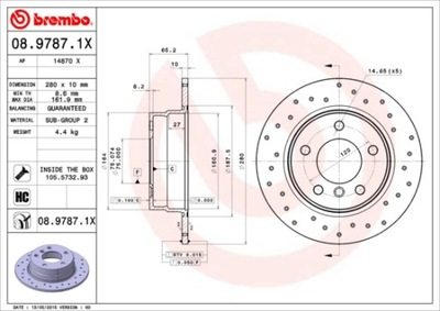 BREMBO 08.9787.1X ДИСК ТОРМОЗНОЙ