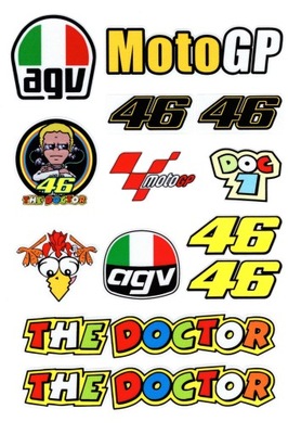 NAKLEJKI NA MOTOR MOTOCYKL THEDOCTOR MOTOGP AGV 46