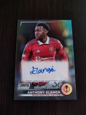 Anthony Elanga Stadium Chrome auto autograf Manchester United