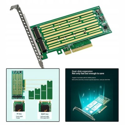 Podwójny adapter M.2 PCIE do SATA PCIE NVMe M.2