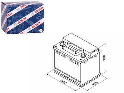 АККУМУЛЯТОР BOSCH 12V 56AH 480A S3 P + 1 242X175X190 B13 ПУСКОВОЙ