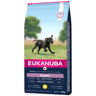 Eukanuba Puppy Dla Dużych Ras z Kurczakiem 15kg