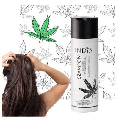 KONOPNY SZAMPON do WŁOSÓW PRZETŁUSZCZAJĄCYCH INDIA COSMETICS