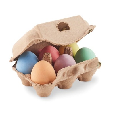 Kreda zestaw 6 szt jajko na Wielkanoc pudełko eko