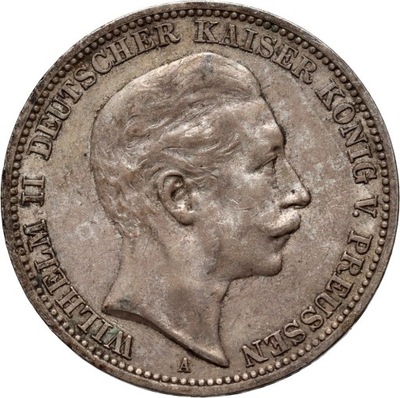 Niemcy, Prusy, Wilhelm II, 3 marki 1909 A