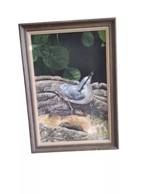 OBRAZ MALOWANY NA PŁÓTNIE PTAK