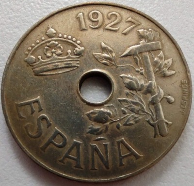 0494 - Hiszpania 25 centymów, 1927
