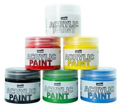 Mega zestaw farb akrylowych do malowania płótna papieru 6 kolorów 6x50ml