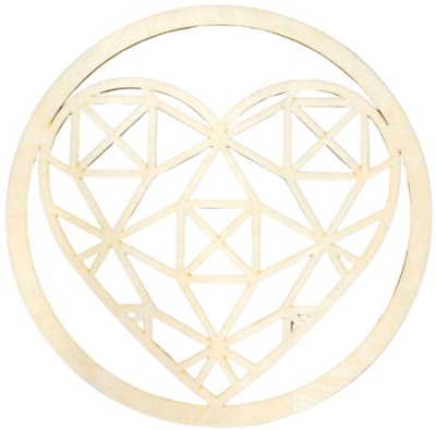 DREWNIANA OBRĘCZ SERCE AŻUR KOŁO BAZA DO ŁAPACZY