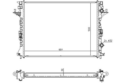 РАДИАТОР ДВИГАТЕЛЯ NISSENS 8200433512 180073N 90068