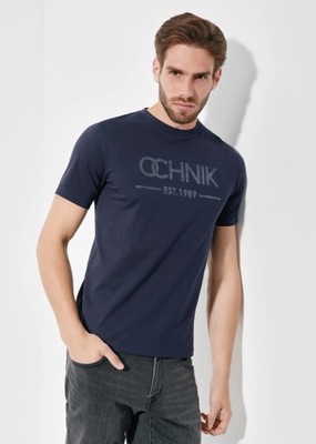 OCHNIK Granatowy t-shirt męski z logo TSHMT-0095-68 L