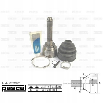 Pascal g19003pc набор шарнир, wał приводной фото №1