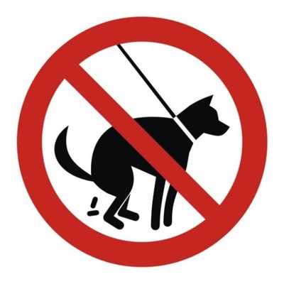 Zakaz wyprowadzania psów 1 tabliczka PCV 20x20