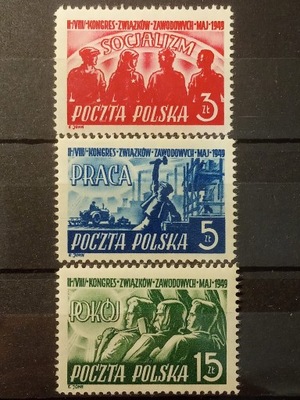 POLSKA Fi 492-494 ** 1949 Kongres Związków Zawodow