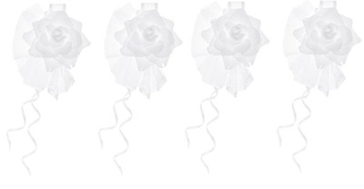 Bukieciki z różą białe na klamkę 14 cm 4 szt. Ślub