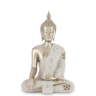 Złoty perłowy Budda figurka dekoracyjna medytujący