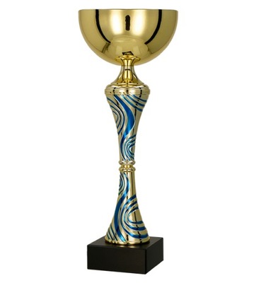 Puchar metalowy złoto-niebieski 23.5cm