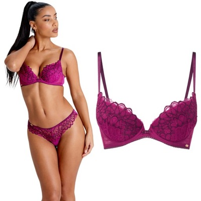 70D 32D Gossard biustonosz Swirl plunge Raspberry