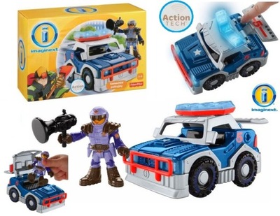 FISHER-PRICE IMAGINEXT ACTION TECH SAMOCHÓD POLICYJNY FIGURKA POLICJANT