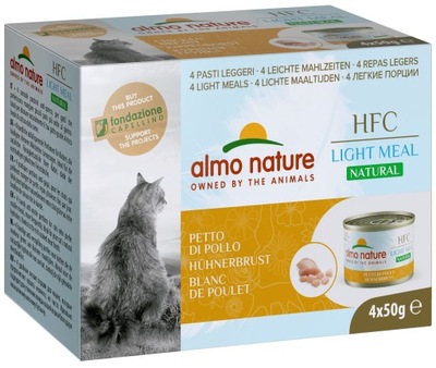 Almo Nature HFC Light Meal PIERŚ Z KURCZAKA 4x50g