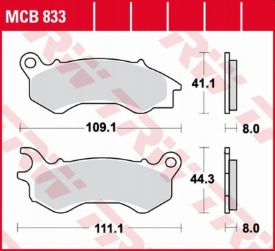 КОЛОДКИ ТОРМОЗНЫЕ TRW MCB833