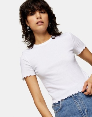 TOPSHOP KRÓTKI T-SHIRT GŁADKI DAMSKI 36 1RBM